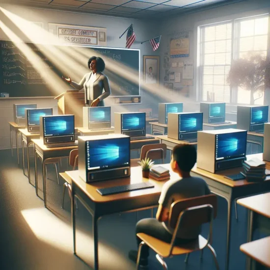 "New Dell modular desktop computers designed for U.S. school districts, showcasing innovative features for educational environments."