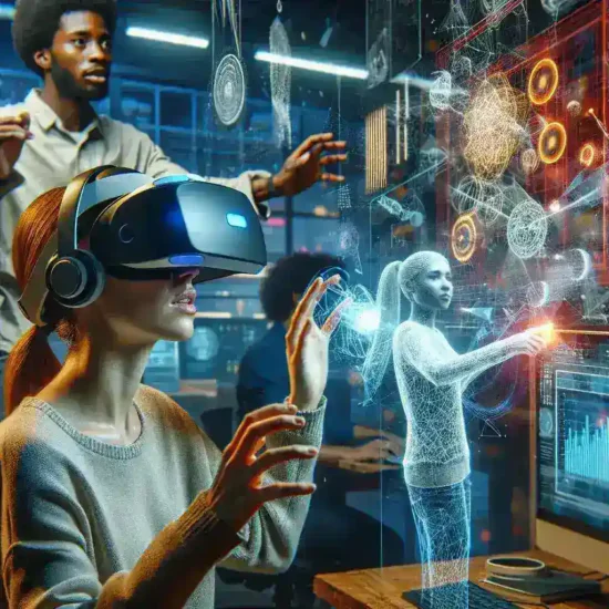 "Epic Games showcases new Unreal Engine optimizations for VR creators, featuring a developer working with advanced VR graphics on a headset, highlighting enhanced performance and immersive experiences."