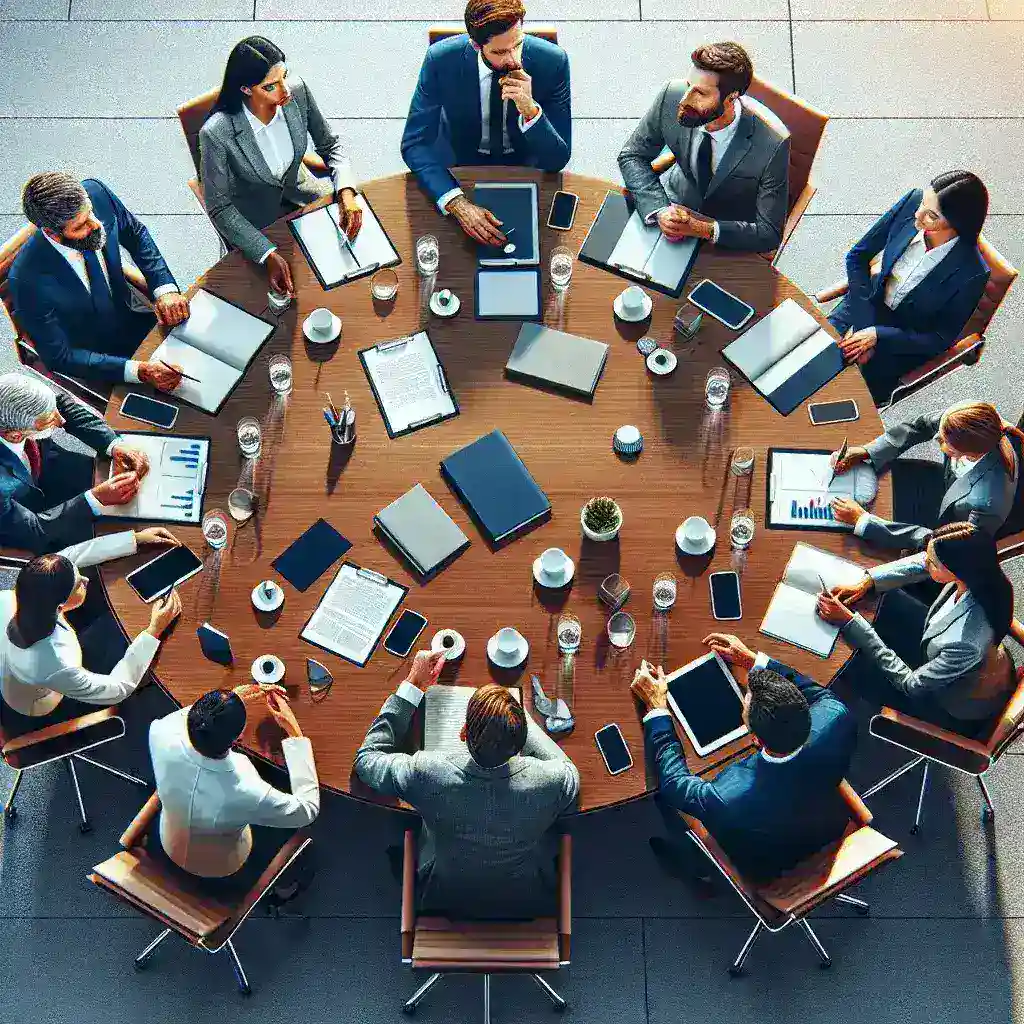 "Business professionals discussing legal ways to gather contact information, illustrating best practices for marketers in a comprehensive guide."